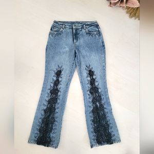 Vintage embroidered bell bottom 90s jean